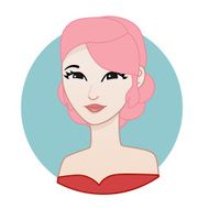 Pink hair elegant avatar