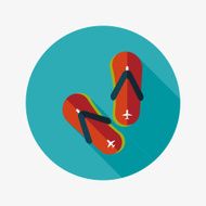 flip flop flat icon with long shadow N19