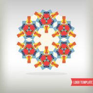 Kaleidoscopic and geometric graphic elements for design Kaleidoscope logo set N3