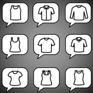 Set of t-shirts icon vector N14