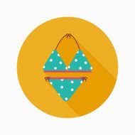 Swimming suit flat icon with long shadow N58