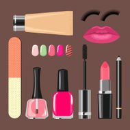 Beauty salon manicure cosmetics and accessories