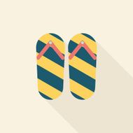flip flop flat icon with long shadow N20