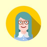 Cute young hipster girl in glasses Hipster icon