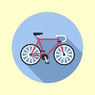 Fixed hipster bike Flat long shadow design Hipster icons series