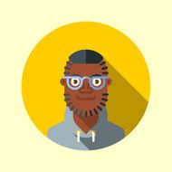 Black hipster guy with glasses Hipster icons series
