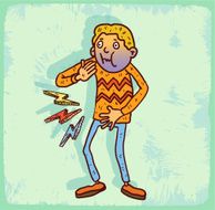 Cartoon sick illustration