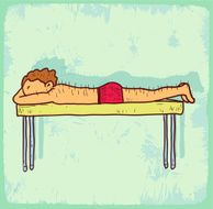 Cartoon acupuncture illustration