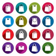 Shopping bag icons vector set shopping theme simplistic symbol