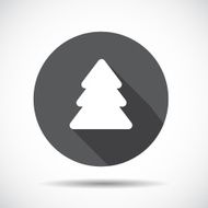 Christmas Tree Flat Icon with long Shadow Vector Illustration N2