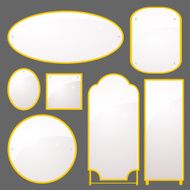 Vector set of mirrors different shapes N2