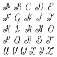 Calligraphy alphabet black N2