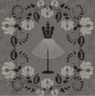 mannequin and floral pattern