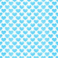 Watercolor romantic seamless pattern with hearts Vector illustration