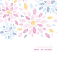Abstract textile colorful flowers horizontal frame seamless pattern background