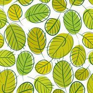 Green leaves seamless background floral pattern