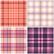 Vector tartan textile texture set N9