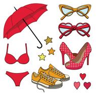 vector set with fashion accessories