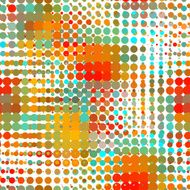 Disco seamless pattern of halftone dots in retro style