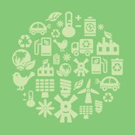 Environmental Protection Icons in Circle Shape