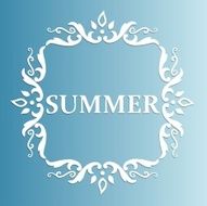 Summer Design with floral pattern on a blue background N10