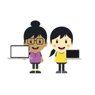 woman with laptop cartoon N5