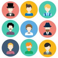 Set of Flat Icons with Man Characters N3