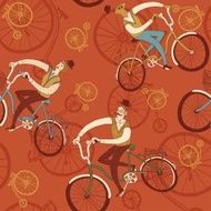 Vintage cyclists pattern N2