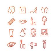 Vector cosmetics and beauty icons