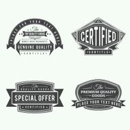 collection of retro vintage style labels and banners