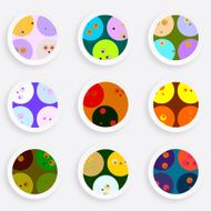 set of abstract colorful floral plate pattern for design N3