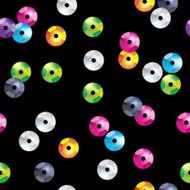 Colorful sequins seamless pattern - black background