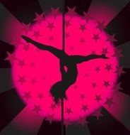 Sexy pole dancer - vector