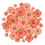 Background or card with pretty stylized flowers N3