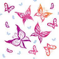Background of colorful butterflies flying N5