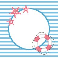 Nautical card with starfish and lifebuoy