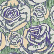 Unusual seamless pattern of purple roses circuits