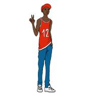 Black guy Street art style vector illustration