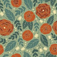 Retro pattern with flower N2