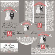 Wedding design template with Paisley border cartoon wedding clo