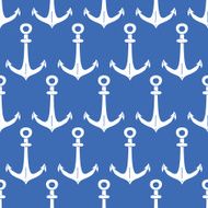 Anchors blue and white seamless pattern background