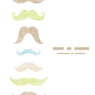Fun silhouette mustaches vertical frame seamless pattern background
