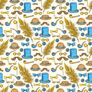 Retro gentleman elements pattern N6