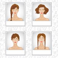 Hair style fashion girl set N4