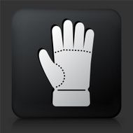 Black Square Button with Glove Icon