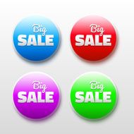 Vector design elements with sale text 3D Abstract labels set