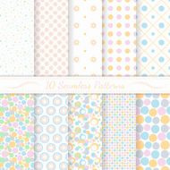 Set of ten seamless retro patterns N6