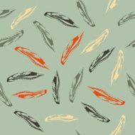 Seamless pattern with leaves on light green background