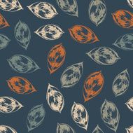 Seamless pattern with leaves on dark background