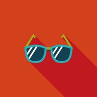 Sunglasses flat icon with long shadow N55